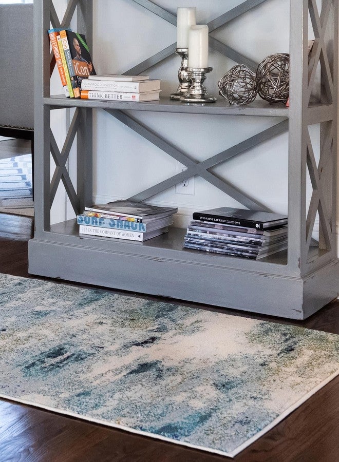 Rugs.com سجادة من مجموعة ثيا من Rugs.com - مقاس 3 أقدام و3 بوصات × 5 أقدام و3 بوصات، لون أزرق فاتح، متوسطة الحجم، مثالية للمداخل والمطابخ وزوايا الإفطار وقطع الديكور. - Image 3
